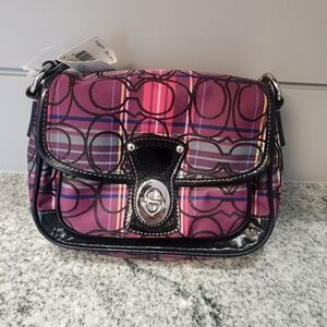 Coach Plaid Purple Crossbody Bag